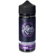 A 100ml bottle of Ruthless brand Grape Drank e-liquid with a black cap. The label is predominantly purple with white and purple text, featuring the product name and flavor.